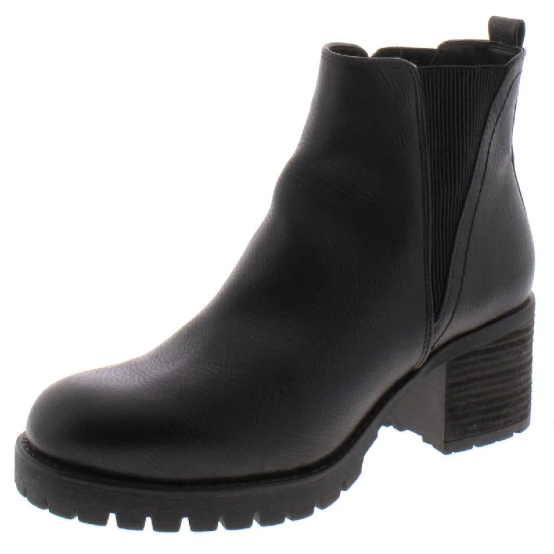 Mia Womens Jody Solid Lug Sole Chelsea Boots