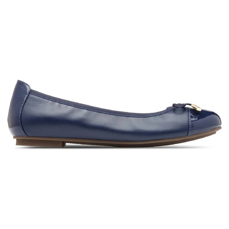 Minna Ballet Flat - Narrow Width In Navy Nappa Leather