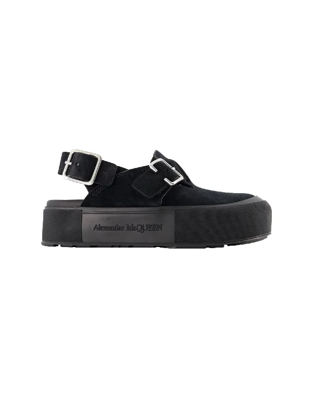 Mount Slick Sandals - Alexander Mcqueen - Black/Silver - Leather