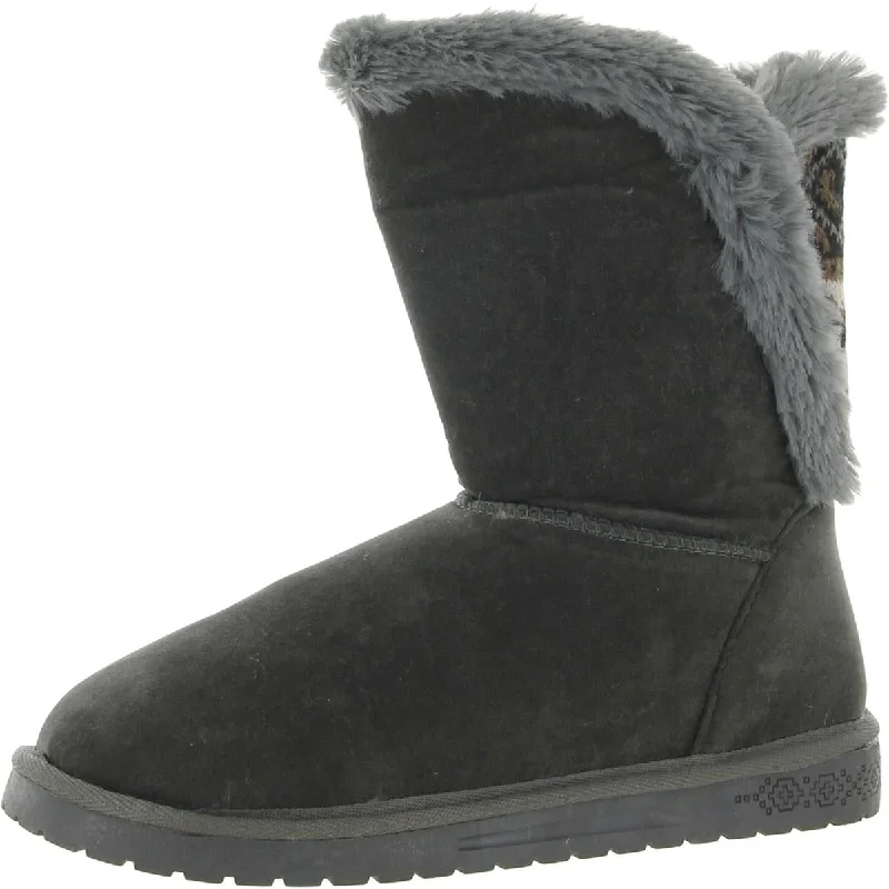 Muk Luks Womens Carey Faux Shearling Knit Winter & Snow Boots