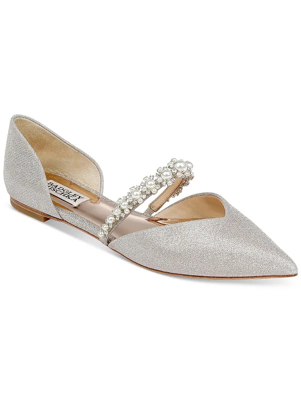 Natalia Womens Glitter Slip On Ballet Flats