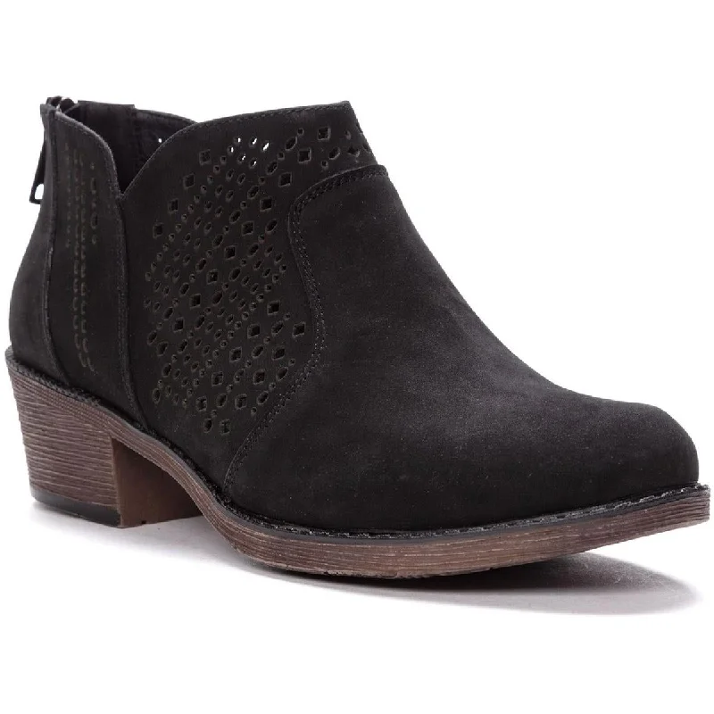 Propet Womens Remy Perforated Slip On Ankle Boots