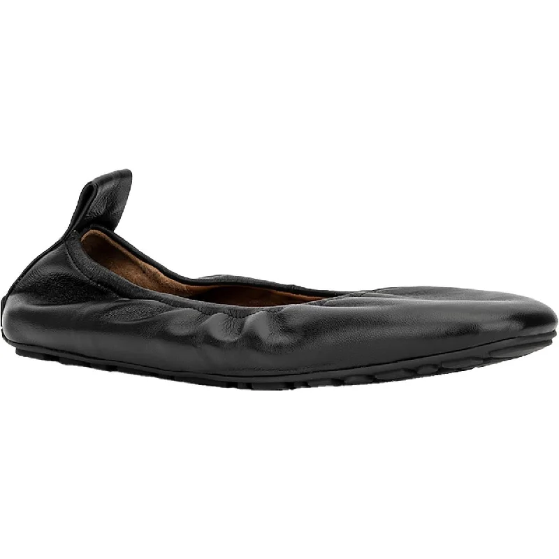 Quortney Womens Leather Slip On Ballet Flats