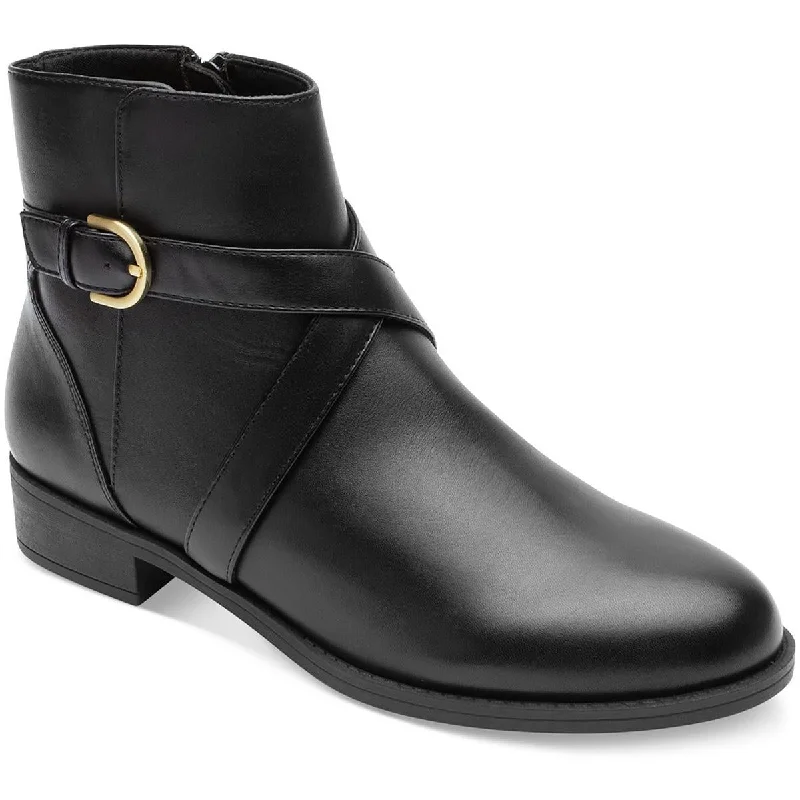 Rockport Womens Vicky Leather Criss-Cross Ankle Boots