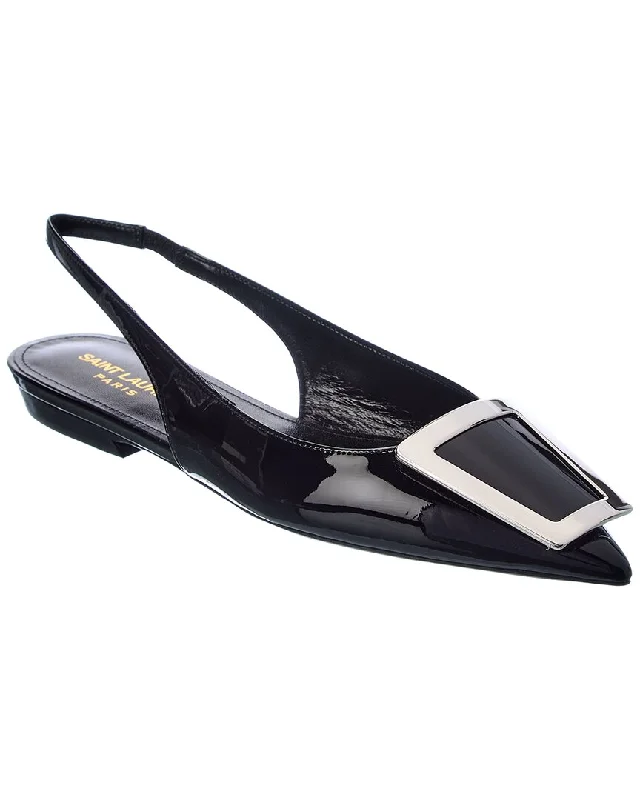 Saint Laurent Vivi Bow Patent Slingback Flat