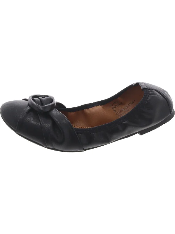 SANTI Womens Faux Leather Slip On Ballet Flats