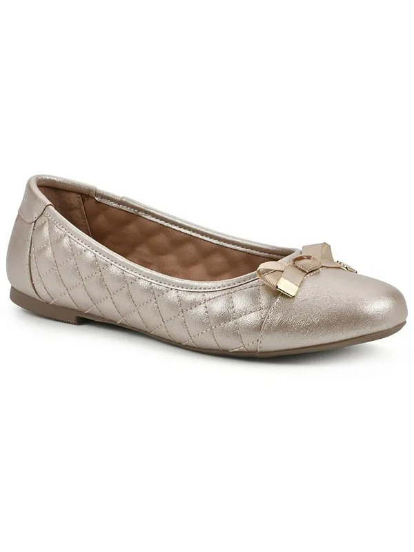 Seaglass Womens Faux Leather Almond toe Ballet Flats