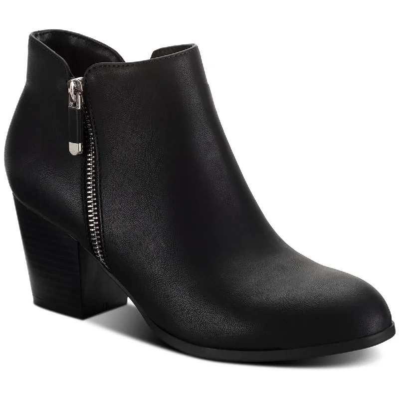 Style & Co. Womens Masrinaa  Faux Leather Almond Toe Ankle Boots