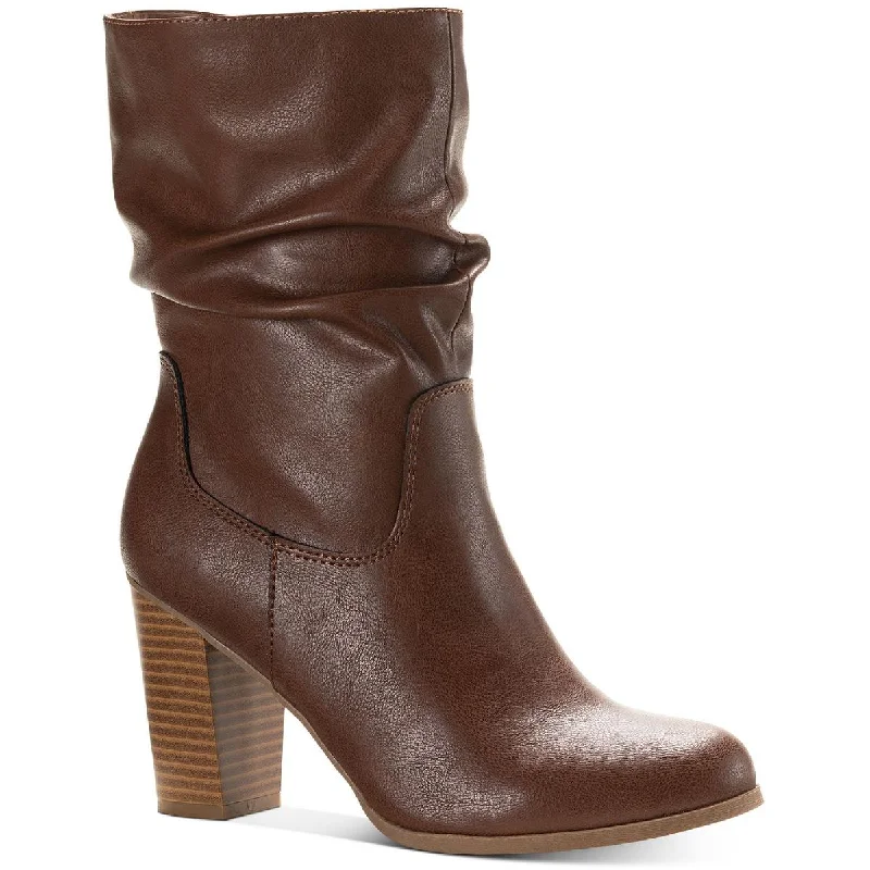 Style & Co. Womens Saraa Slouch Faux Leather Mid-Calf Boots