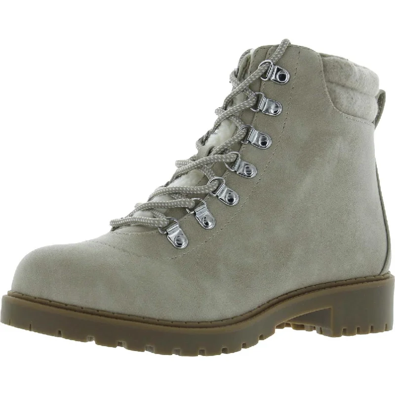 Style & Co. Womens Maariah Faux Suede Lace Up Ankle Boots