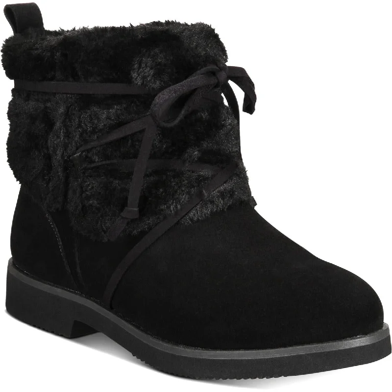 Style & Co. Womens Zijune Leather Lace-up Winter Boots