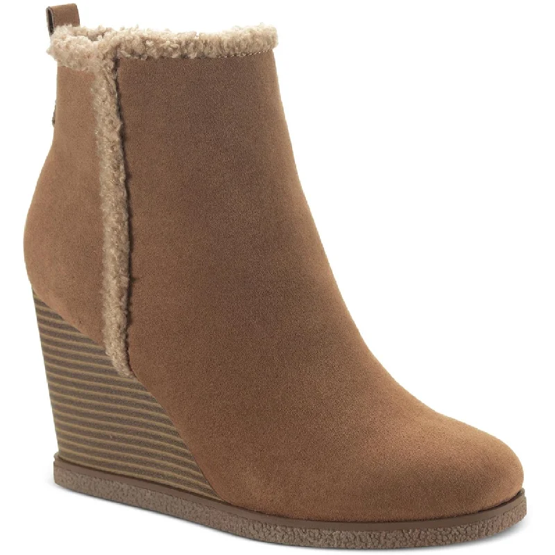 Sun + Stone Womens Camillia F Faux Suede Ankle Wedge Boots