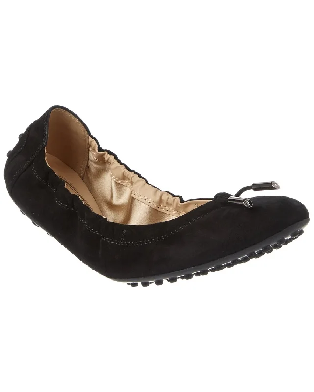 TODs Suede Ballerina Flat