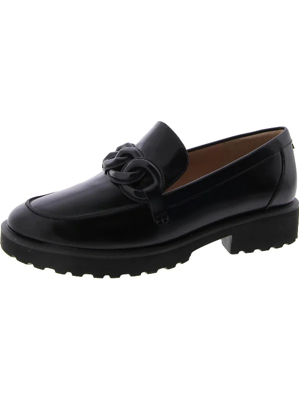 Womens Faux Leather Round toe Loafers