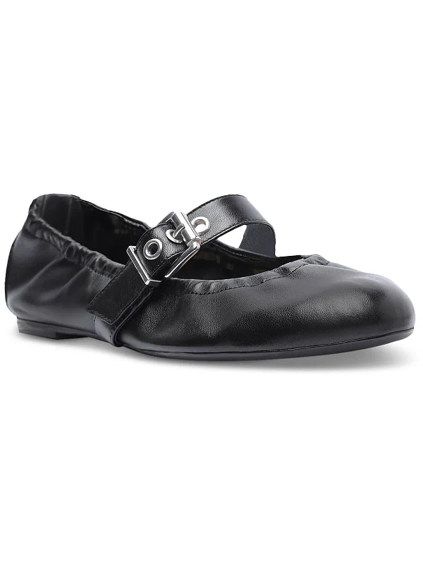 Womens Leather Slip On Ballet Flats