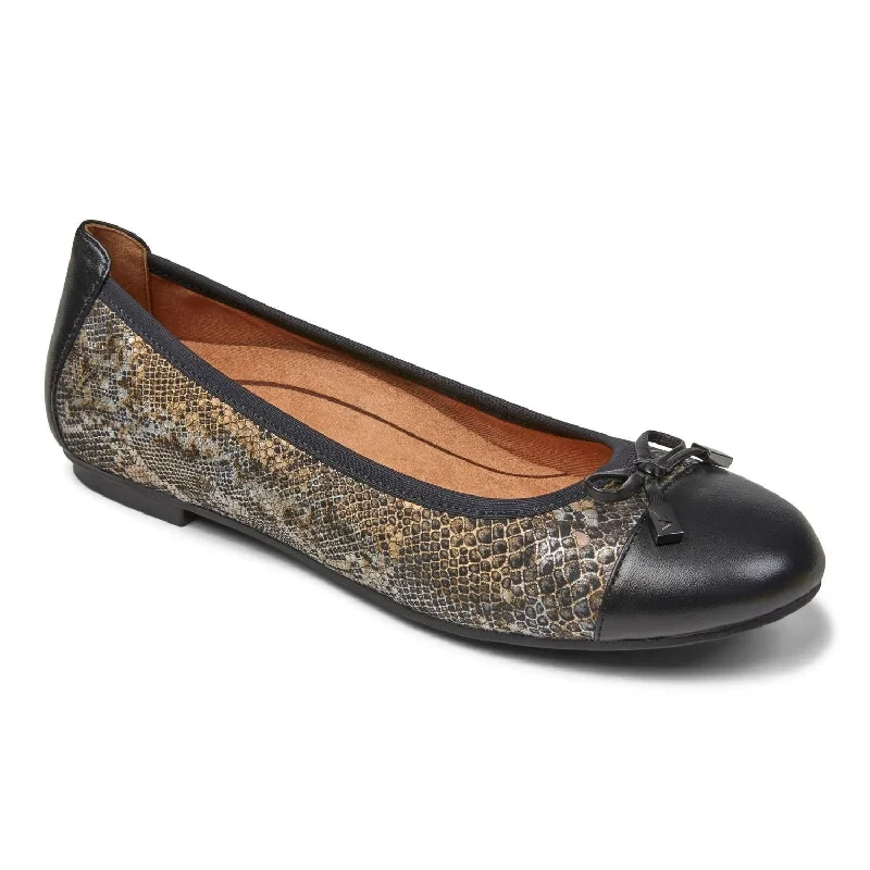 Women's Minna Ballet Flat - Medium Width In Black Boa