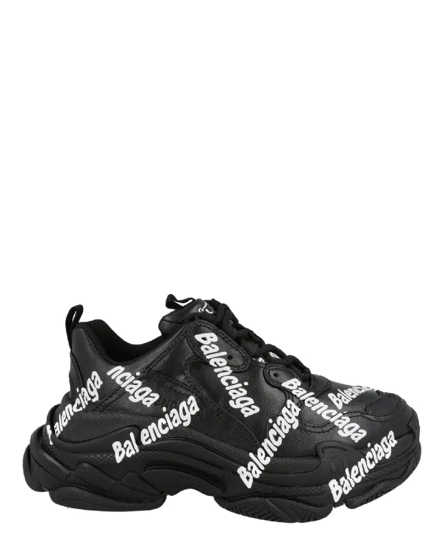 Balenciaga Womens Triple S Logotype Sneakers