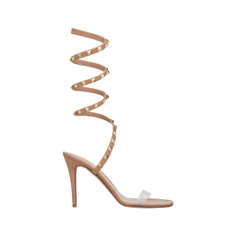 Valentino Garavani Rockstud Embellished Open Toe Sandals