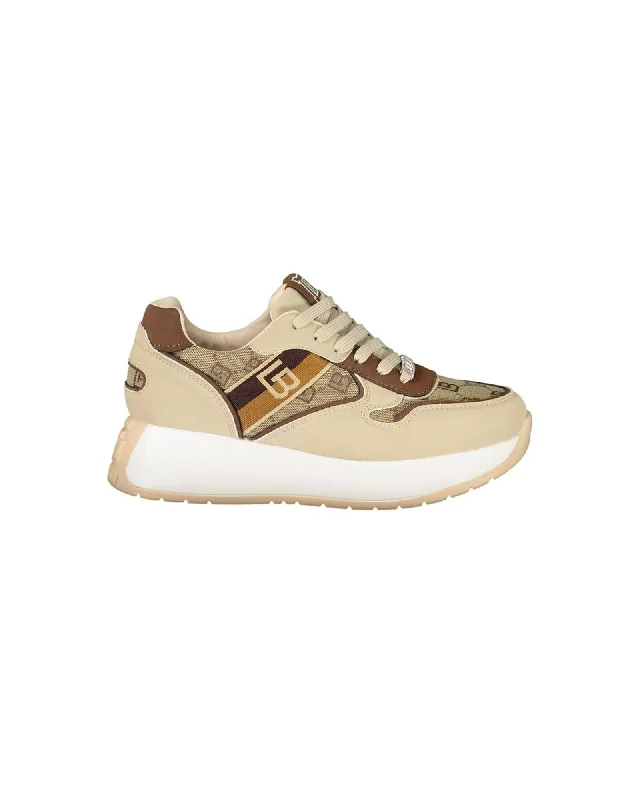 Laura Biagiotti  Women's Casual Sneakers - Beige/Brown   Branded Beige and Brown Sneakers  Stylish Beige and Brown  Sneakers for Women  Comfortable & Fashionable  Sneakers