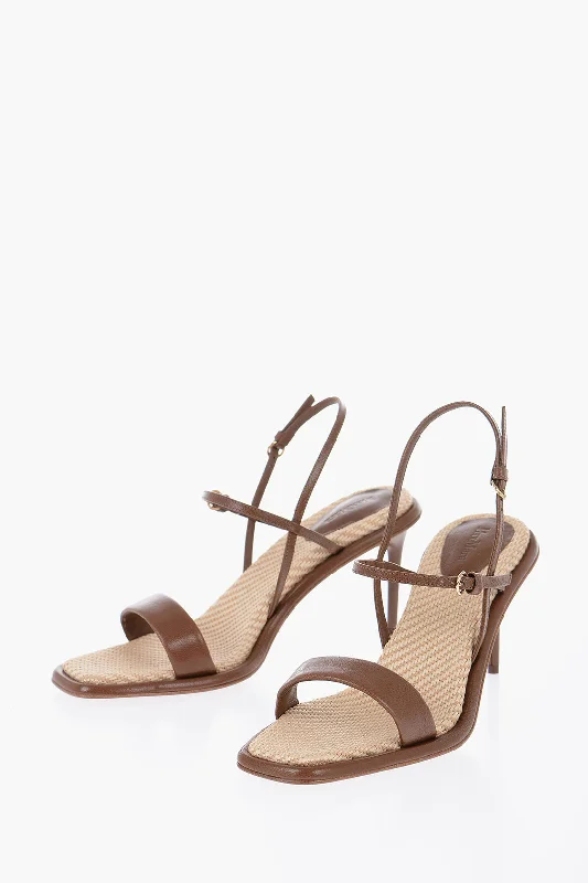 Max Mara Leather Sandals With Strap Heel 8 cm 35 Shoes EU