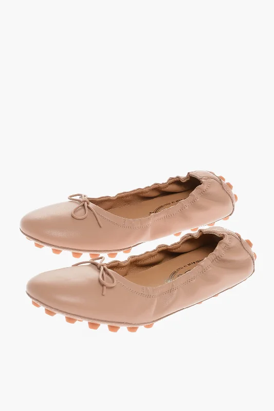 Tod's Leather 76K Ballet Flats With Grommets On Sole 36 Shoes EU