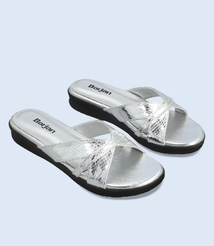 BW9196-SILVER-Women Casual Slipper