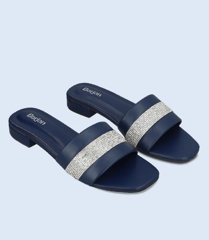 BW9339-NAVY-Women Casual Slippers