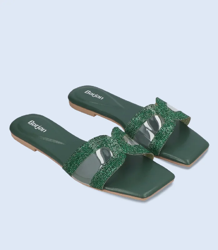 BW9449-BOTLEGREEN-Women Formal Slippers