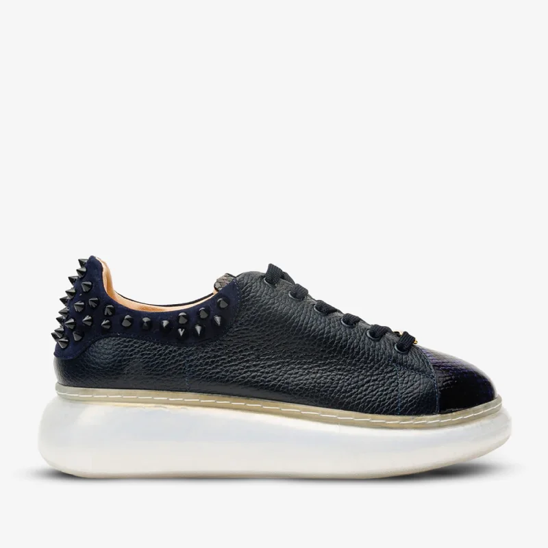 The Venezia Dark Blue Leather Women Sneaker